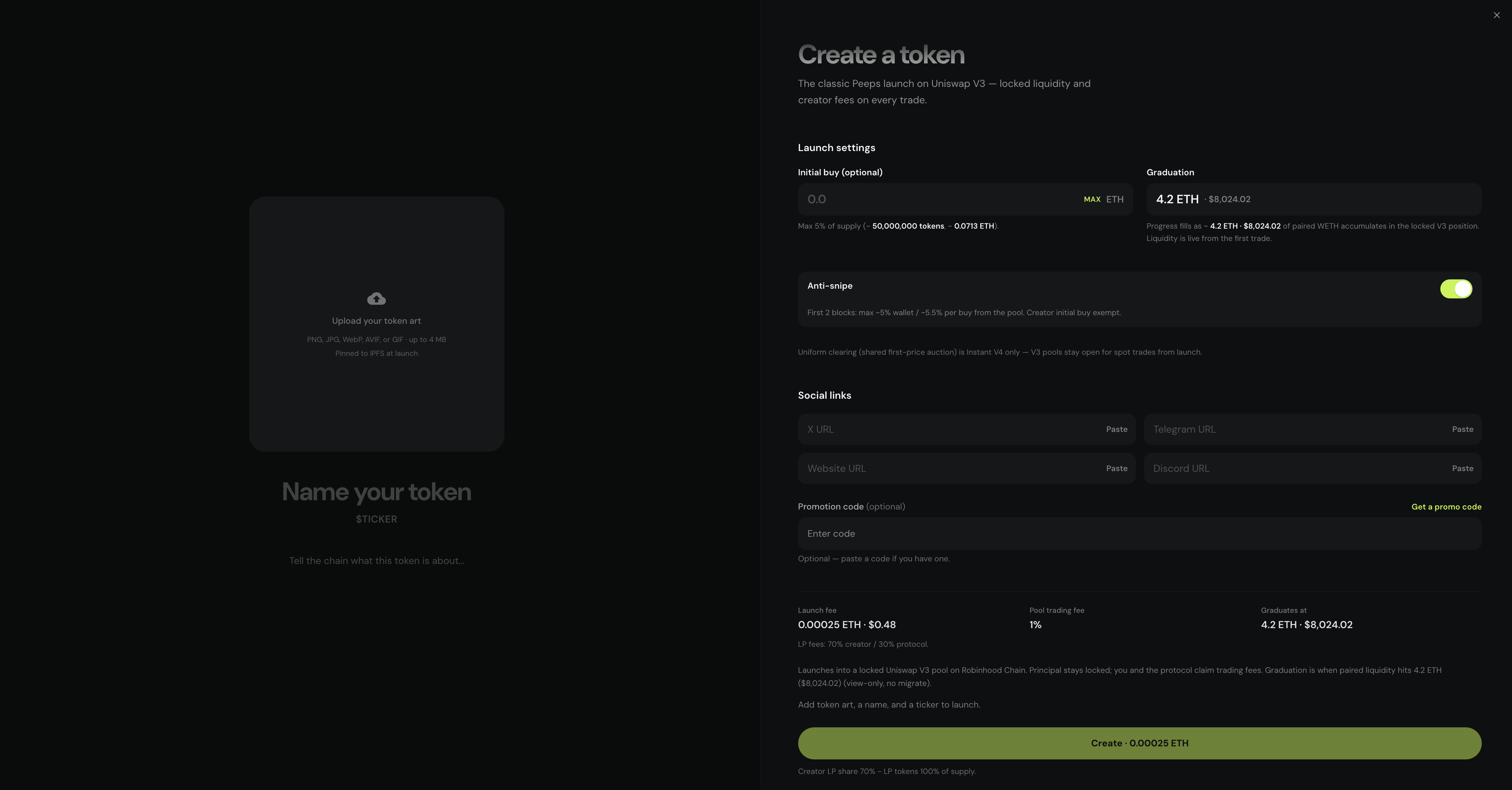 Create — Classic V3 selected
