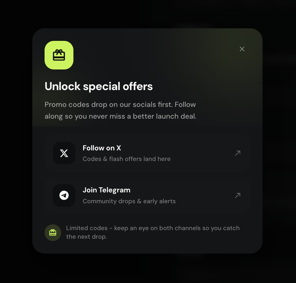 Promotions section on create
