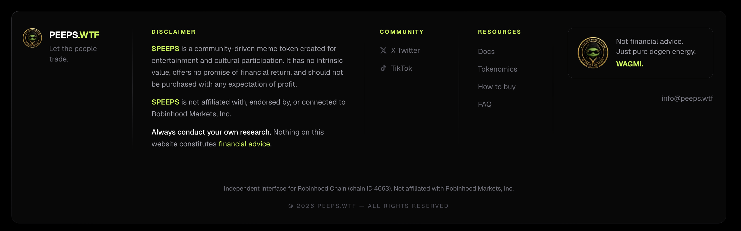 Official social links pattern